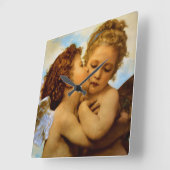 First Kiss Quadratische Wanduhr (Winkel)