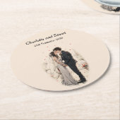 First Kiss Runder Pappuntersetzer (Angewinkelt)