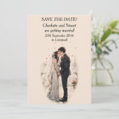 First Kiss Save the Date Card (Stehend Vorderseite)