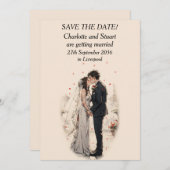 First Kiss Save the Date Card (Vorne/Hinten)