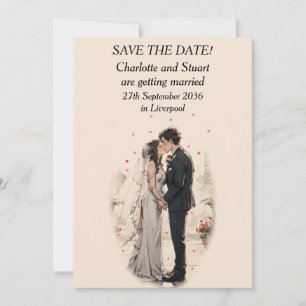 First Kiss Save the Date Card