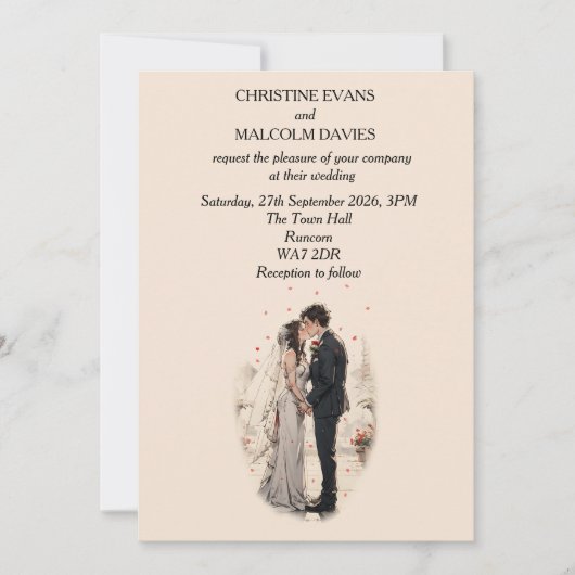 First Kiss Wedding Einladung (Vorderseite)