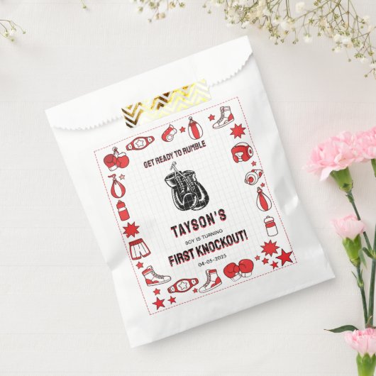 First Knockout Boxing 1. Geburtstag – Lustige Kind Geschenktütchen (Versiegelt)