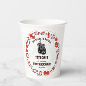 First Knockout Boxing 1st Birthday – Fun Kids Pappbecher (Vorderseite)