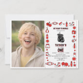 First Knockout Boxing 1st Birthday – Fun Kids Part Einladung (Vorderseite)