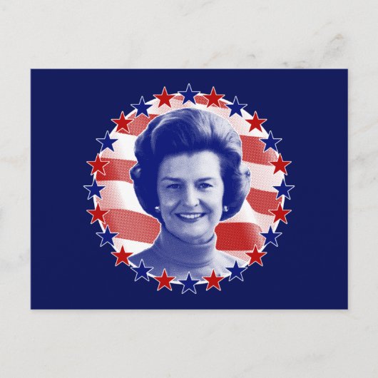 First Lady Betty Ford US Flagge Postkarte (Vorderseite)