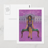 FIRST LADY-DRUCK MICHELLE OBAMA POSTKARTE (Vorne/Hinten)