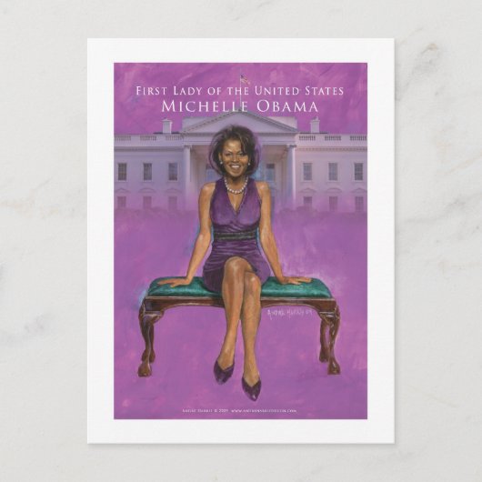 FIRST LADY-DRUCK MICHELLE OBAMA POSTKARTE (Vorderseite)