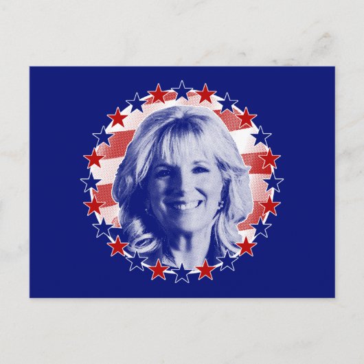 First Lady Jill Biden US Flagge Postkarte (Vorderseite)