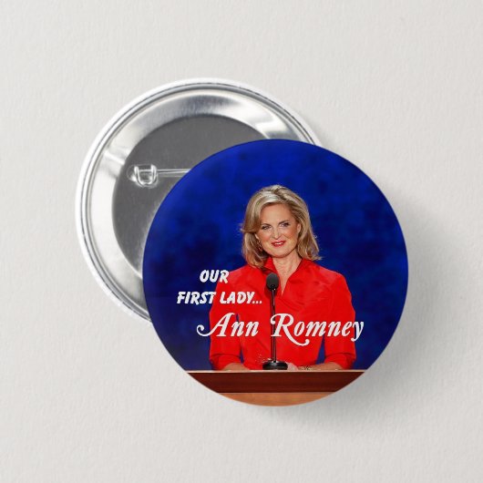 First Lady-Knopf Ann Romney Button (Vorne & Hinten)