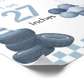 First Lap Around The Track Birthday Milestone Sign Poster (Ecke)