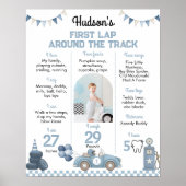 First Lap Around The Track Birthday Milestone Sign Poster (Vorne)