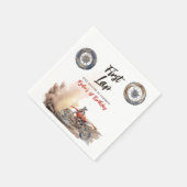 First Lap Little Racer 1st Birthday Serviette (Ecke)