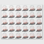 First Lap Race Car 1st Birthday Geschenkpapier (Flach)