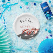 First Lap Race Car 1st Birthday Pappteller (Party)