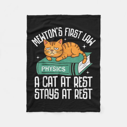 First Law Funny Cat Physik Lehrerin Nerd Männer Fr Fleecedecke (Vorderseite)