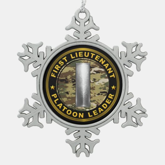 First Lieutenant 1LT Platoon Leader Schneeflocken Zinn-Ornament (Vorderseite)