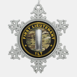 First Lieutenant 1LT Schneeflocken Zinn-Ornament