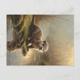 First Light Kin Otter Postcard – Gentle Joy Feiertagspostkarte