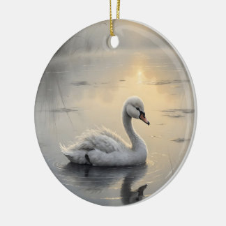 First Light Kin Swan Glass Ornament