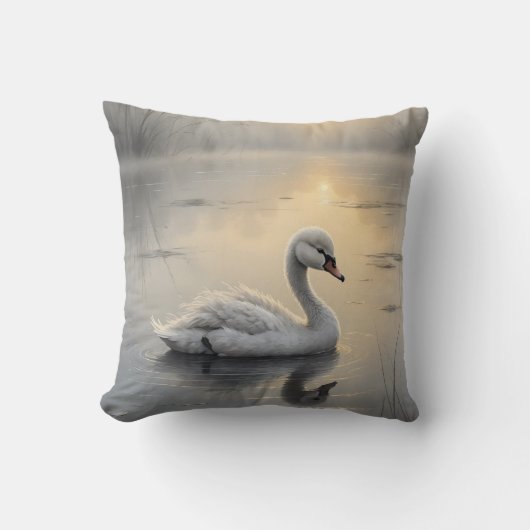 First Light Kin Swan Throw Pillow Kissen (Vorderseite)