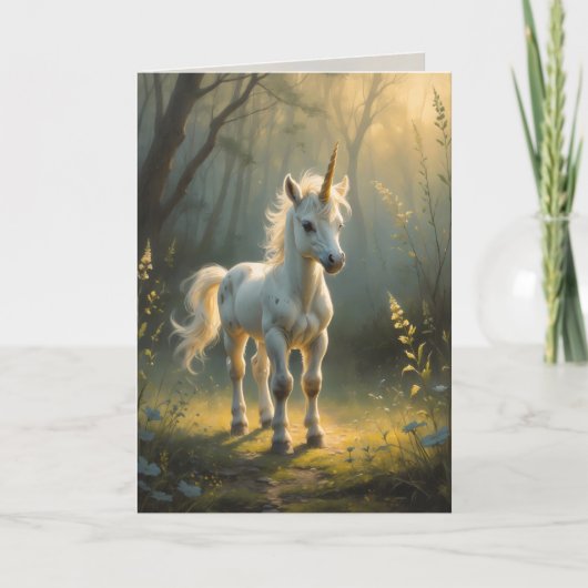 First Light Kin Unicorn Greeting Card  Karte (Vorderseite)