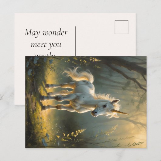 First Light Kin Unicorn Postcard Postkarte (Vorne/Hinten)