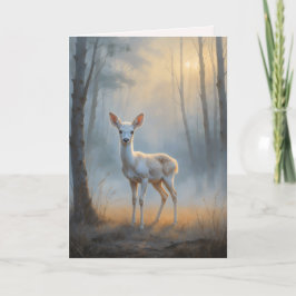 First Light Kin White Stag Greeting Card Karte