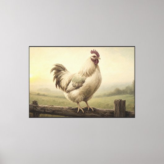 First Light Rooster Farmhouse Leinwand (Vorderseite)