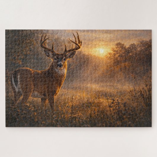 First Light | Weißweddehirsch-Kunst | Puzzle (Horizontal)