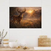 First Light | Weißwedelhirsch-Kunst | Poster (Küche)