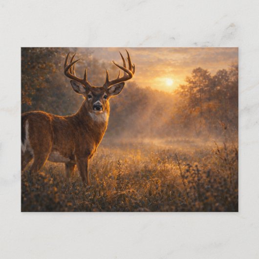 First Light | Whitetail Deer Art | Postcard Postkarte (Vorderseite)