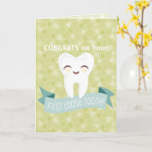 First Loose Tooth! - Green Custom Grußkarte Karte (Gelbe Blume)