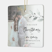 First Married Christmas Foto Name Year Script Cer Keramikornament (Links)