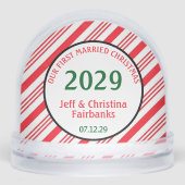 First Married Christmas Photo Schneekugeln (Vorderseite)