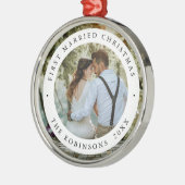 First Married Christmas with Custom Photo Ornament Aus Metall (Links)