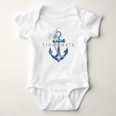 First Mate Baby Bodysuit | Wasserfarbe Baby Strampler (Vorderseite)
