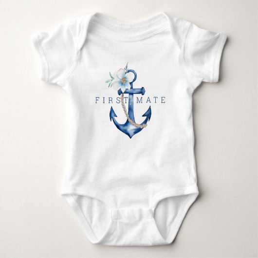 First Mate Baby Bodysuit | Wasserfarbe Baby Strampler (Vorderseite)
