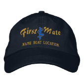 First Mate Mermaid Cap Personalize es! Bestickte Baseballkappe (Vorderseite)
