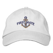 First Mate Nautical Star Anchor Embroidery Bestickte Baseballkappe (Vorderseite)