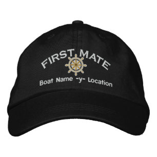 First Mate Wheel Ihr Boot Ihren Namen oder beides! Bestickte Kappe