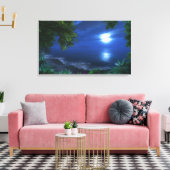 "First Moonlight" Wrapped Canvas Leinwanddruck (Insitu (Wohnzimmer))