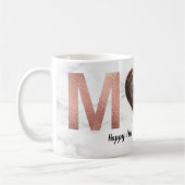 First Mother Day Baby Foto Rose Gold Herz Kaffeetasse (Links)