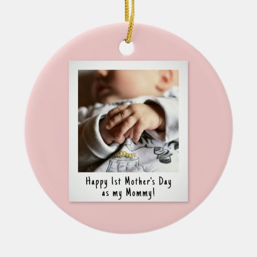 First Mother Day Snapshot Style Foto Keepake Keramik Ornament (Vorne)