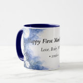 First Mother’s Day Moon Floral Blue Personalized Tasse (Vorderseite Links)