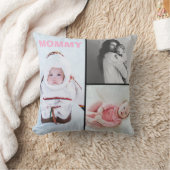 First Mothers Day 3 photo Collage Throw Pillow Kissen (Decke)