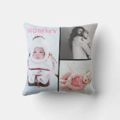 First Mothers Day 3 photo Collage Throw Pillow Kissen (Rückseite)