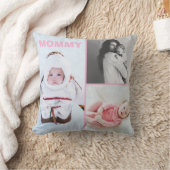 First Mothers Day 3 photo Collage Throw Pillow Kissen (Decke)