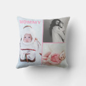 First Mothers Day 3 photo Collage Throw Pillow Kissen (Rückseite)