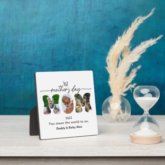 First Mother's Day 3 Photos Collage Mom cut out Fotoplatte (InSitu)